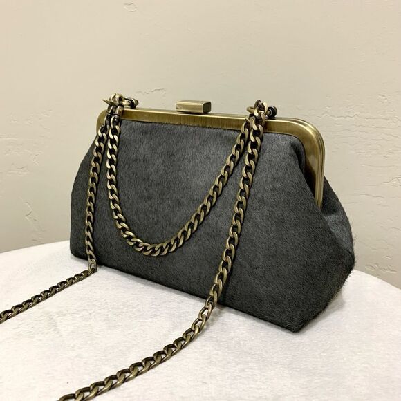 Handmade Real Hair-on-horsehide Push-lock Clutch/Shoulder/Crossbody/Evening Bag - Picture 7 of 16